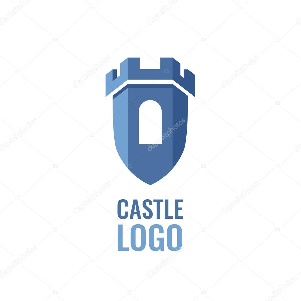 Castle tower vector logo template.