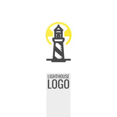 Deniz feneri logo tasarım şablonu.