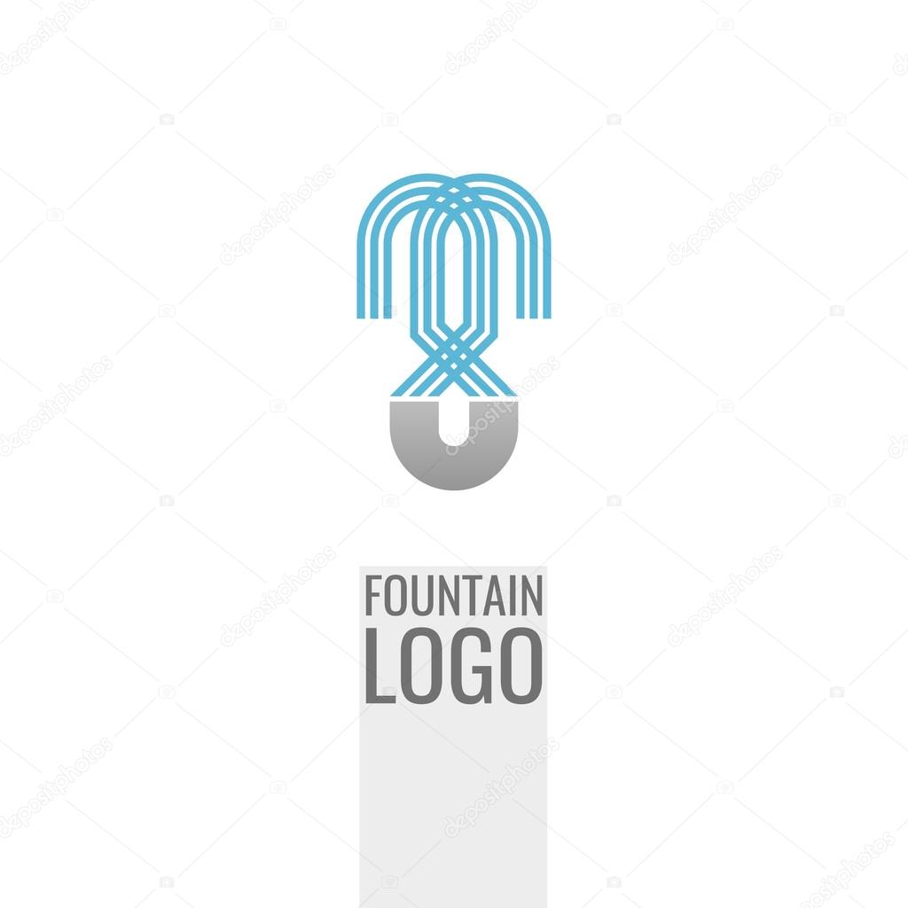 Abstract fountain logo template. Universal premium elegant creative symbol.