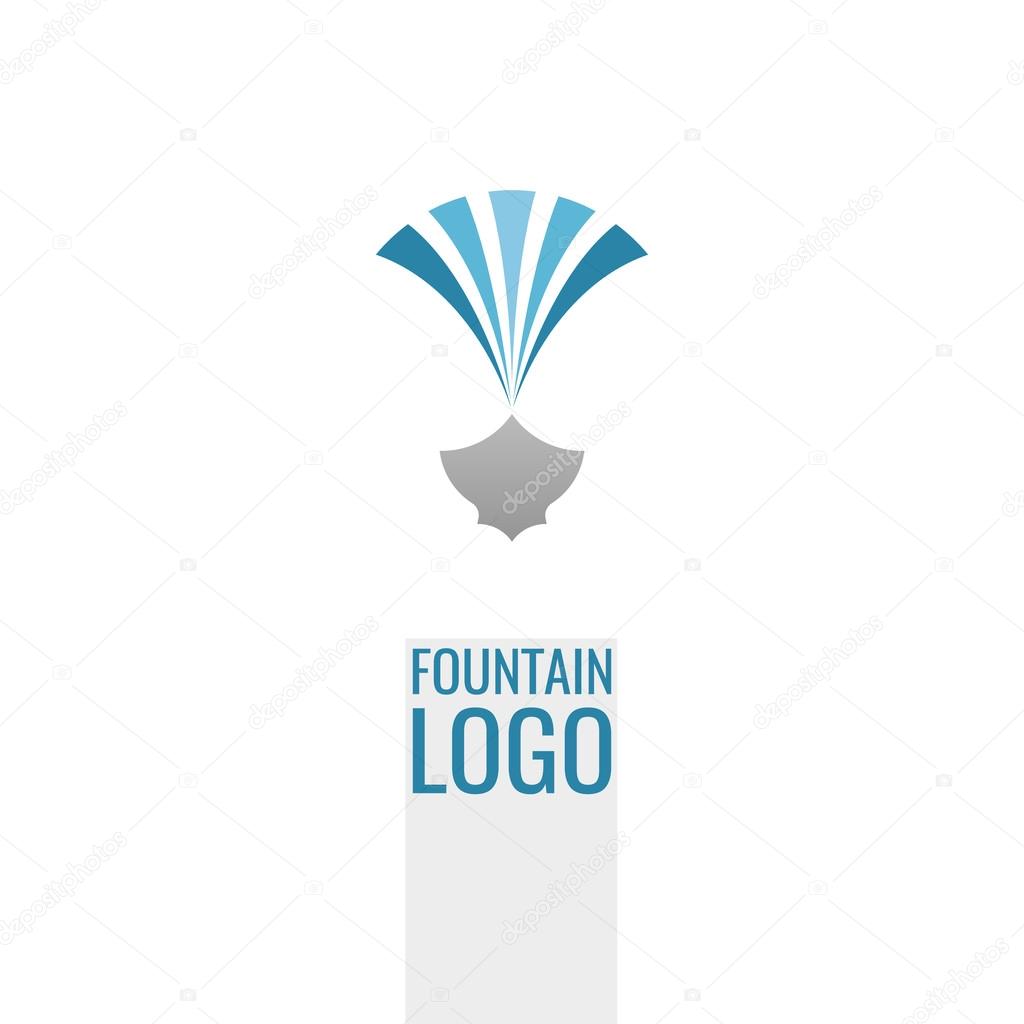 Abstract fountain logo template. Universal premium elegant creative symbol.