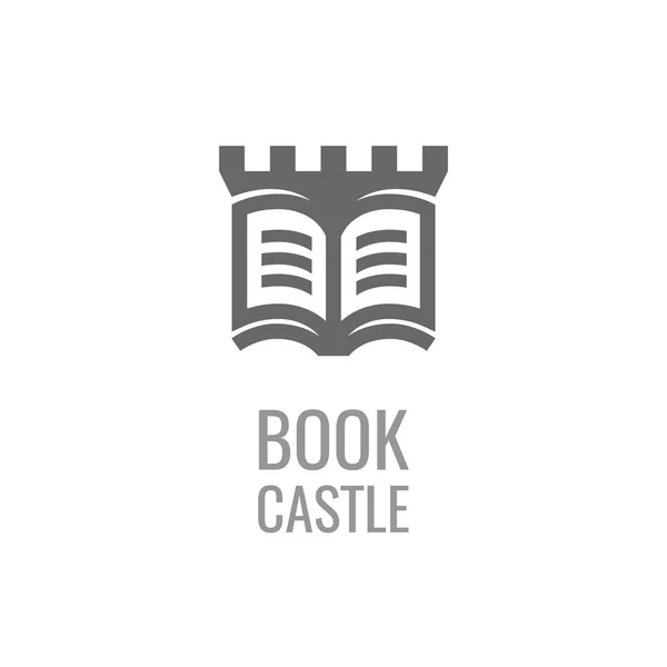 Kasteel boek Logo Template Design Vector. — Stockvector