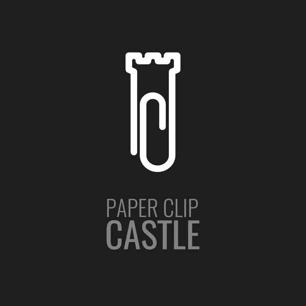 纸夹城堡标志模板设计矢量. — 图库矢量图片