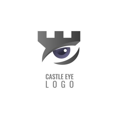 Dijital Kale, kale vektör logosu. Kule mimari simge.
