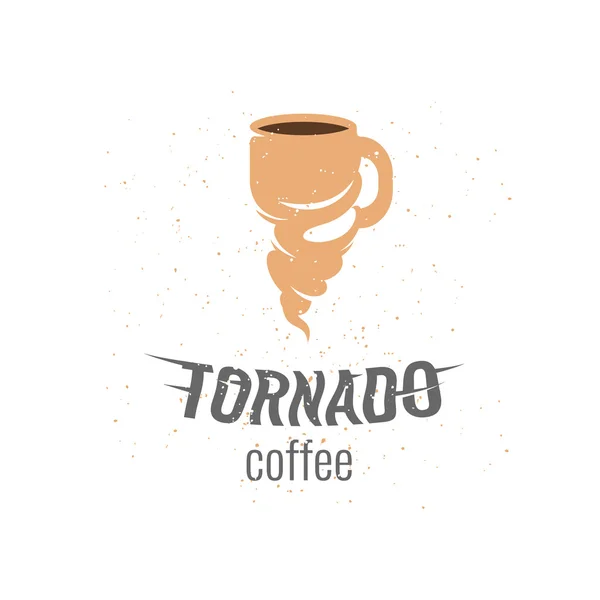 Tornado koffie logo sjabloon. Beker logo. — Stockvector