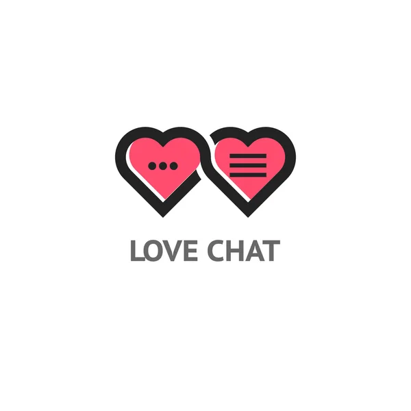 Liefde chat vector logo sjabloon. — Stockvector