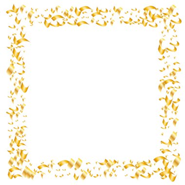 Düşen parlak altın konfeti. Altın renginin ışıl ışıl parıltısı.