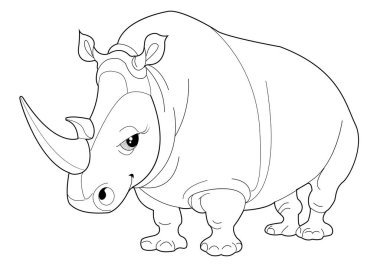 Sanat Terapisi Renk Sayfaları. Afrika 'nın hayvanları ve çiçekleri. Şirin gergedanlar. Renkli sayfalarla dolu bir dünya turu ile rahatlatıcı ve eğitici bir yolculuk