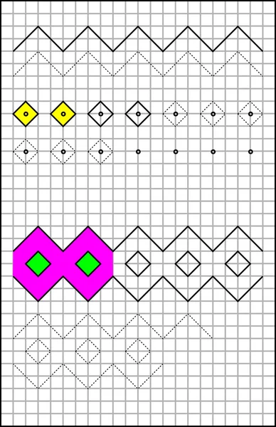 Pagina educativa con esercizi per bambini su carta quadrata . — Vettoriale Stock