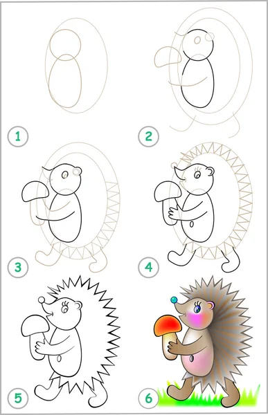 Page shows how to learn draw step cute Royalty Free Vector