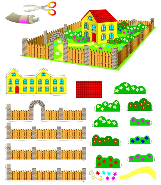 Sjabloon met oefening voor kinderen. — Stockvector