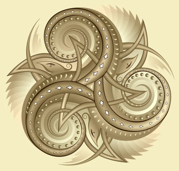 Illustration av Celtic disk prydnad med tredubbel spiral symbol. — Stock vektor