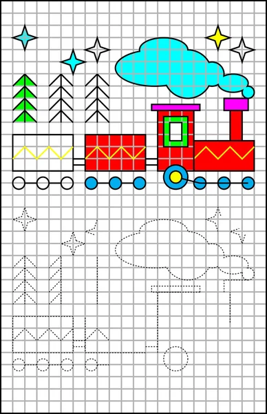 Lernseite mit Übungen für Kinder auf quadratischem Papier. — Stockvektor