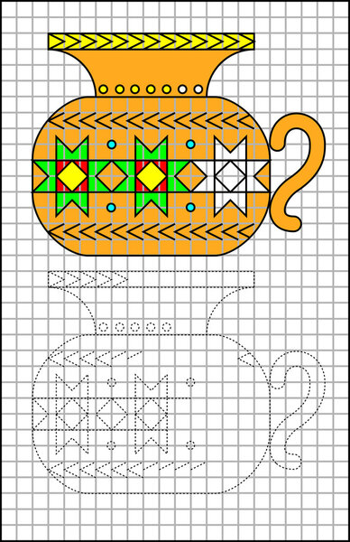 Educational page with exercises for children on a square paper.