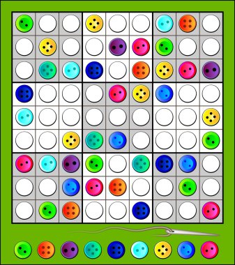 Mantık Sudoku Bulmaca komik düğmeleri ile.
