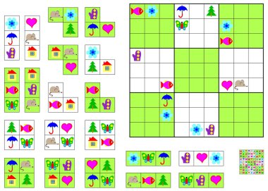 Mantık Sudoku oyunu - kalan ayrıntıları kullanarak Bulmacayı tamamlamak ihtiyaç.