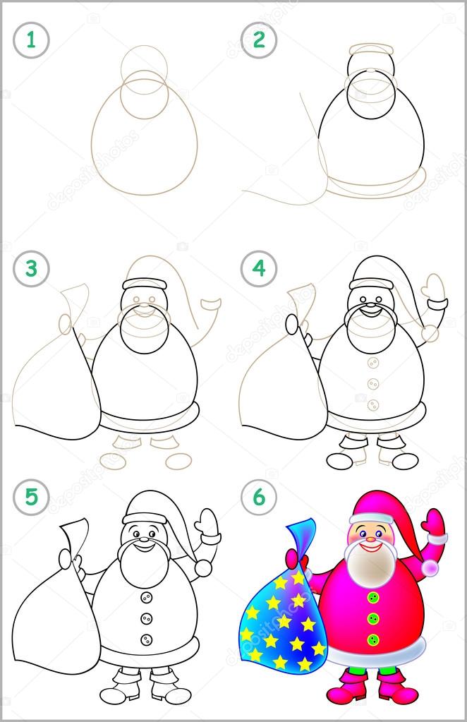 HOW TO DRAW SANTA CLAUS FROM NUMBER 5 STEP BY STEP ! KIDS DRAWING