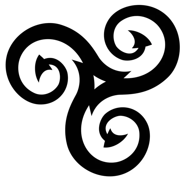 Tre pilar bildar Celtic disk prydnad med tredubbla spiral symbol. — Stock vektor