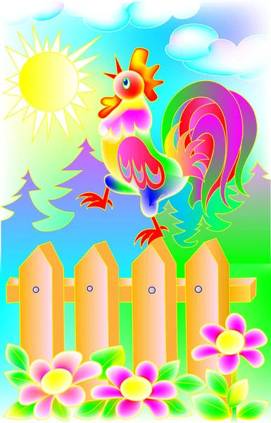 Illustration of beautiful cock. — Stock Vector