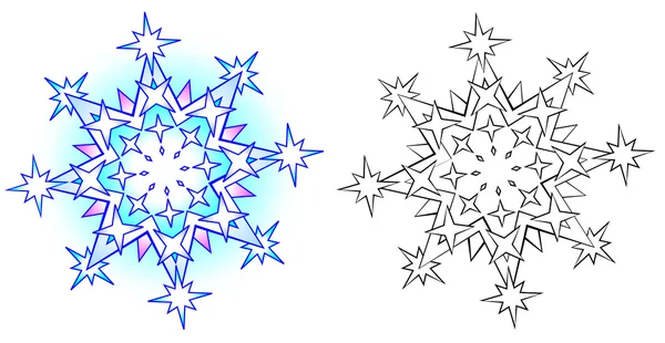 Цветные и черно-белый узор снежинки . — стоковый вектор