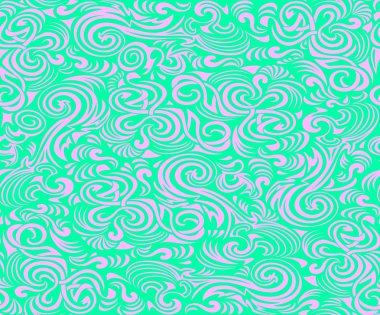 Soyut pembe ve yeşil seamless modeli için elle çizilmiş renkli dalgalar ile duvar kağıdı.