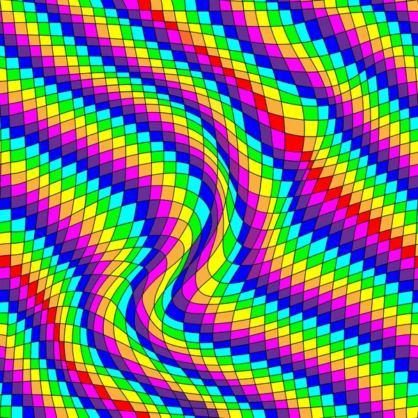 Modèle sans couture avec des ondes carrées abstraites dans des couleurs arc-en-ciel . — Image vectorielle