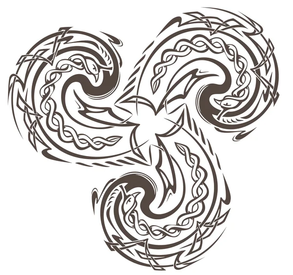 Illustration of Celtic disk ornament with triple spiral symbol. — Stock Vector