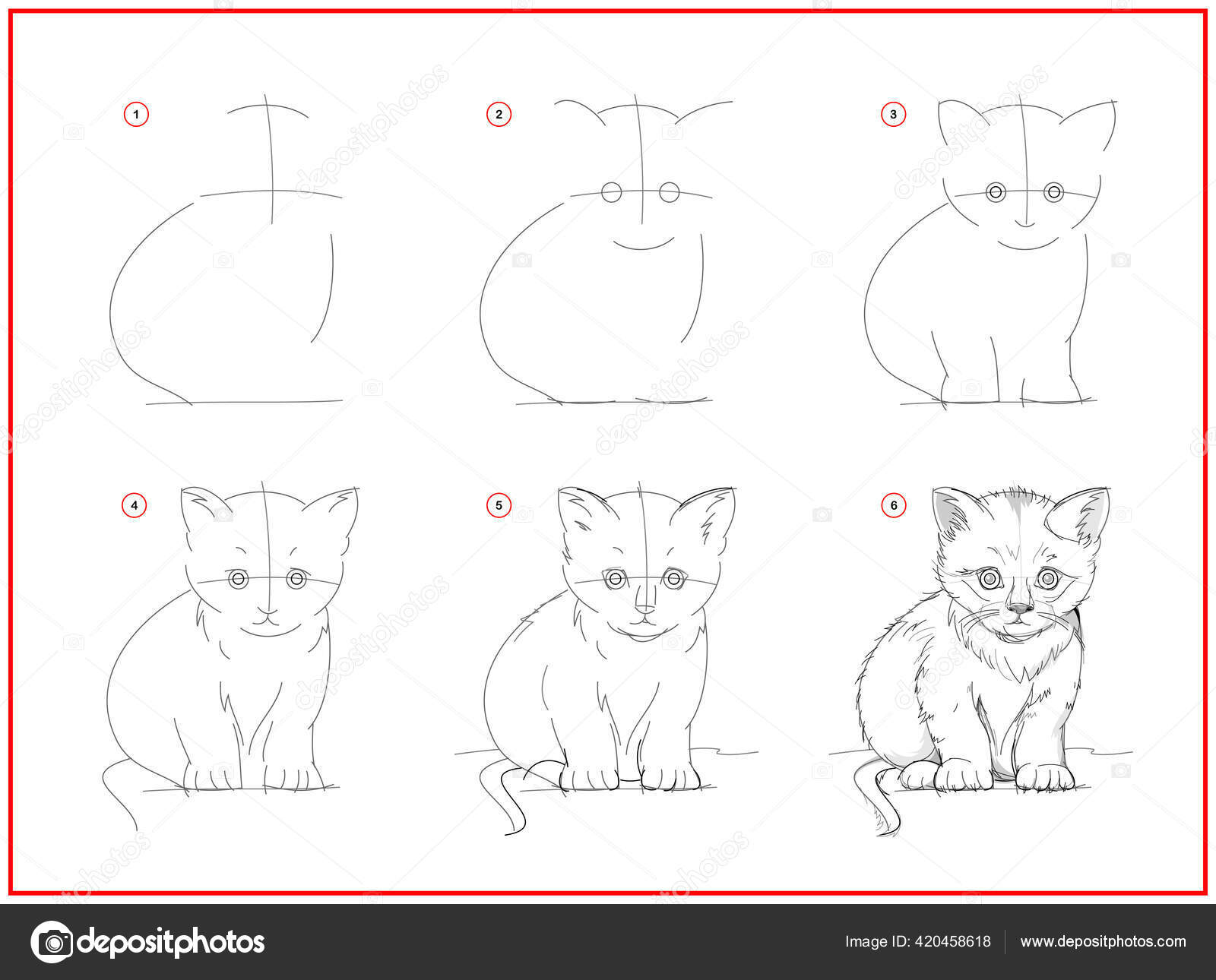 Como desenhar um gato  Tutorial de desenho passo a passo