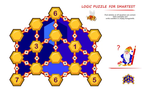 Matemáticas Lógica Juego Puzzle Para Los Más Inteligentes Buscar Solución — Vector de stock