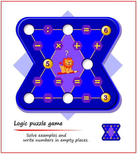 Matematická Logická Logická Logická Hra Pro Nejchytřejší Magický Trojúhelník Řešte — Stockový vektor