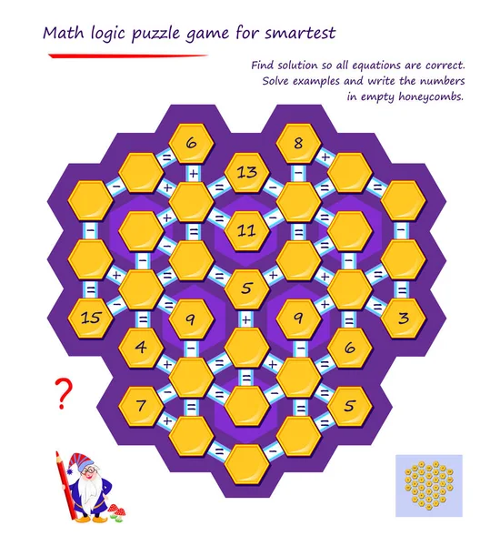 Mathematische Logik Puzzlespiel Für Intelligenteste Finden Sie Lösung Für Alle — Stockvektor
