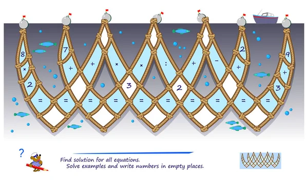 Jogo Quebra Cabeça Lógica Matemática Para Mais Inteligente Encontre Solução —  Vetores de Stock