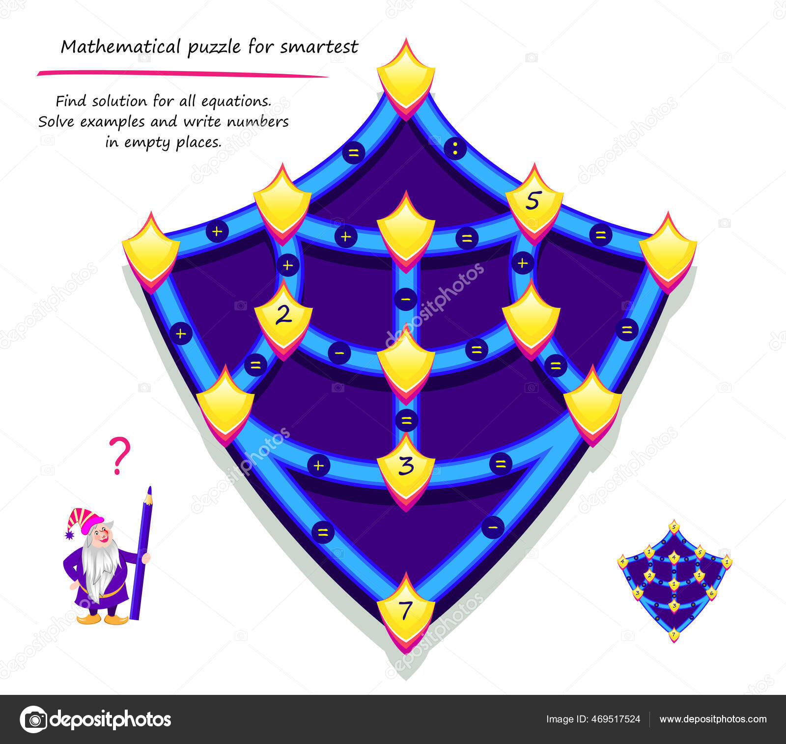 Jogo Quebra Cabeça Lógica Matemática Para Mais Inteligente Quanto Custa  imagem vetorial de Nataljacernecka© 569017092