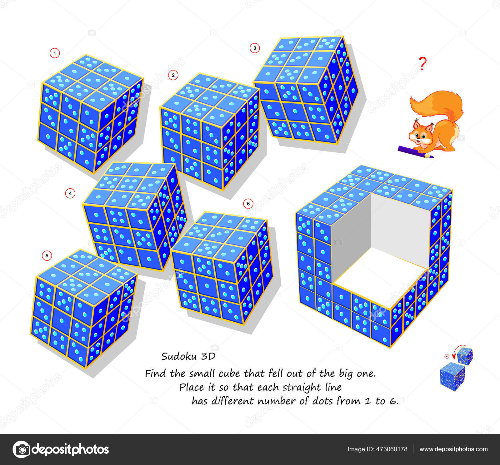 Jogo Lógico Para O Quebra-cabeça 3d Mais Inteligente. Pode