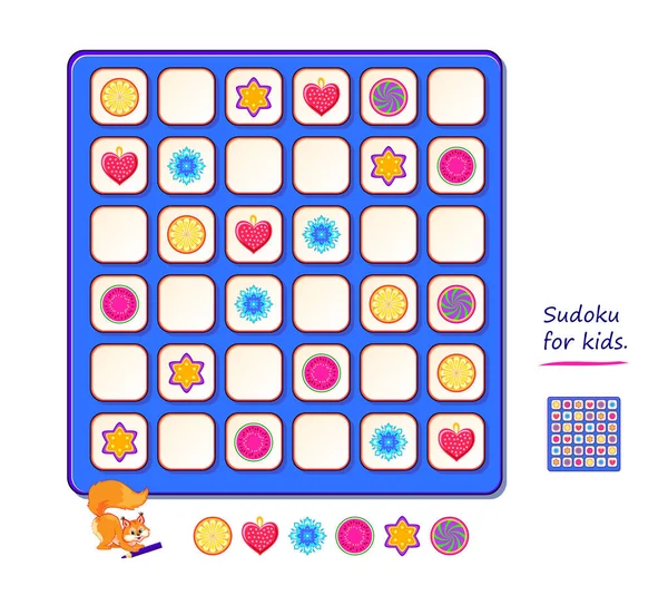 Sudoku Pour Les Enfants Page Pour Livre Casse Tête Jeu — Image vectorielle