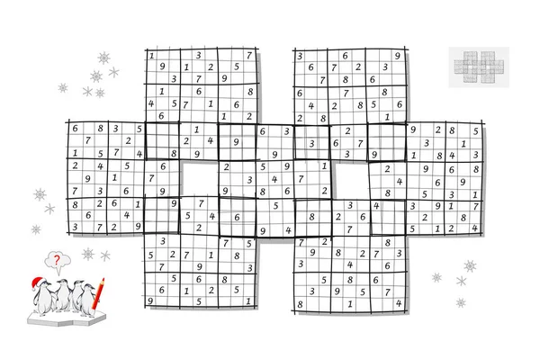 Logisch Spel Voor Slimsten Een Gigantische Sudoku Grote Puzzel Met — Stockvector