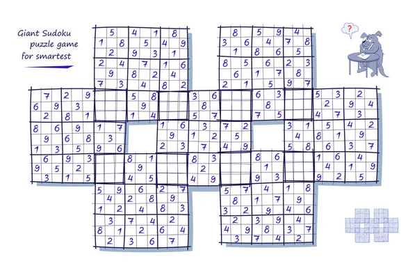 Logická Hra Pro Nejchytřejší Obří Sudoku Velká Velikost Puzzle Čtverci — Stockový vektor