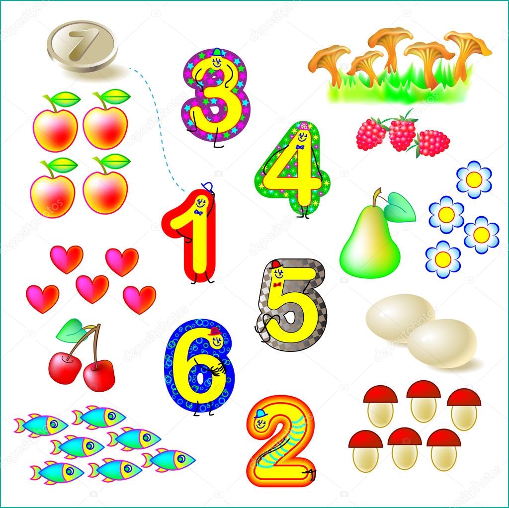 Exercises for young children - needs to join objects with the relevant numbers.