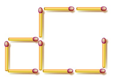 Move three matchsticks to make three squares. clipart