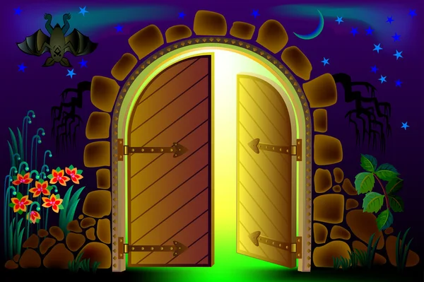 Fairyland fantasy gate. — Stock vektor