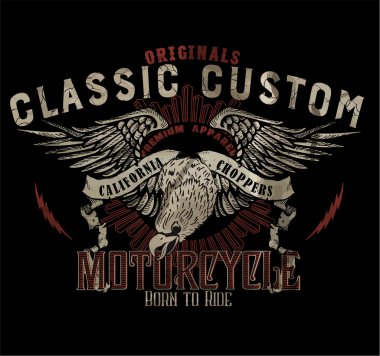 Motorcycle vintage graphics clipart