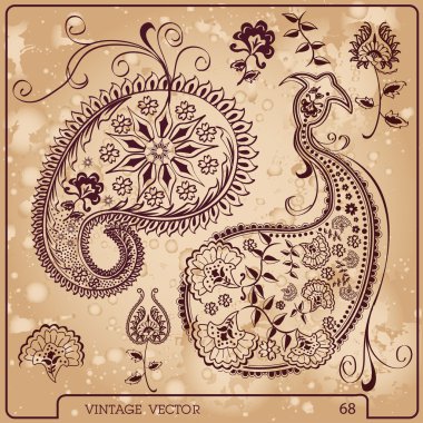 çiçek vintage öğeler