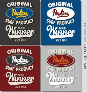 Vintage surf elements vector