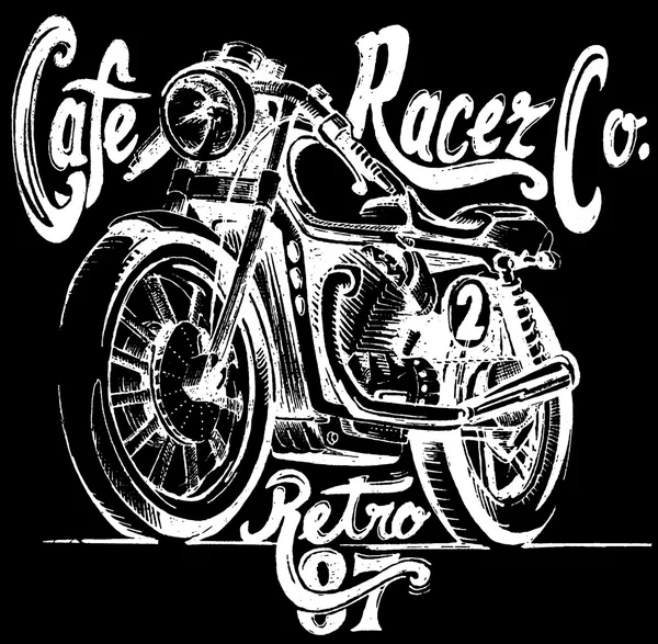 Kafe racer retro poster — Stok Vektör