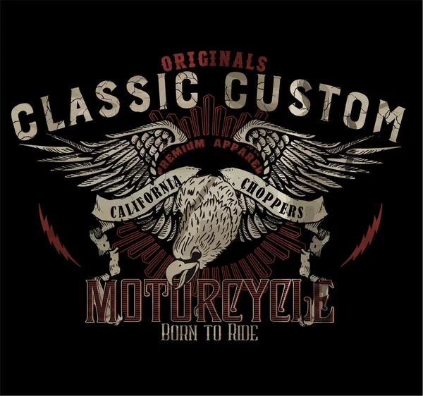 Motocykl vintage grafiki — Wektor stockowy