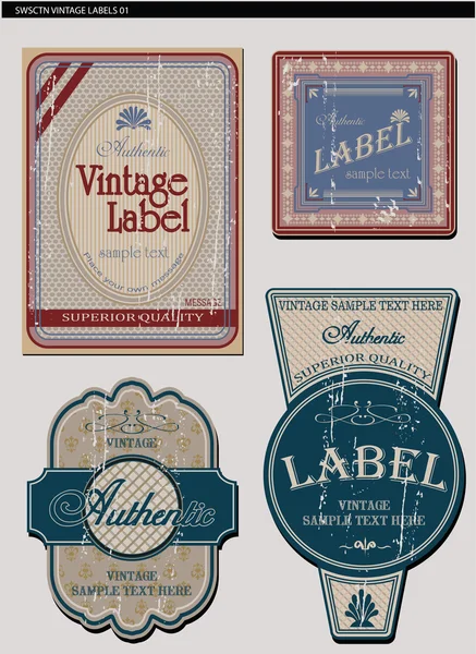 Vintage och retro skyltar och etiketter — Stock vektor