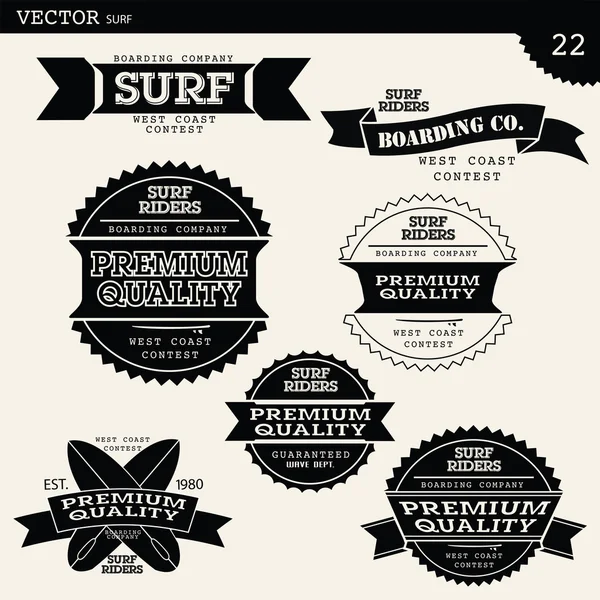 Elementos de surf Vintage — Vector de stock