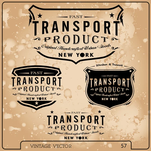 Etiquetas de transporte vintage — Vetor de Stock
