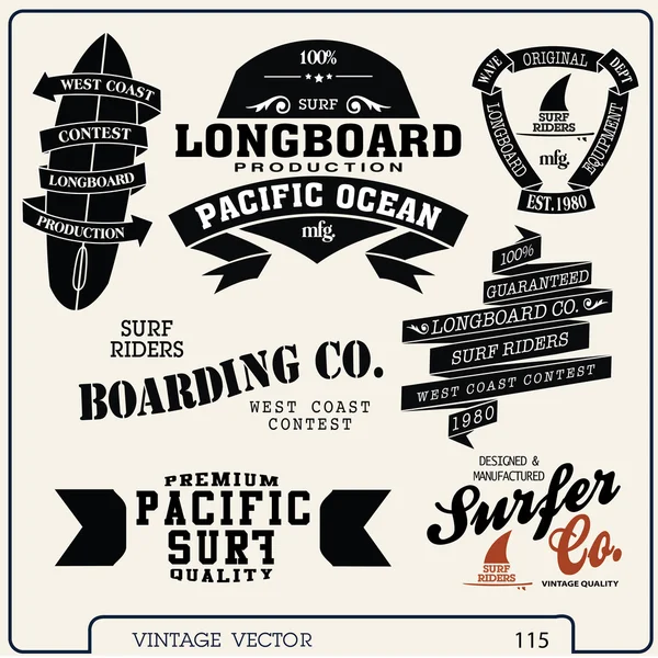 Vintage surf element — Stock vektor