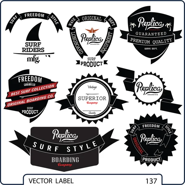 Vintage surf elementen — Stockvector