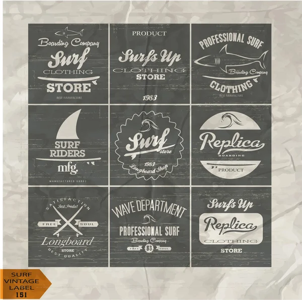 Vintage surf elementen — Stockvector